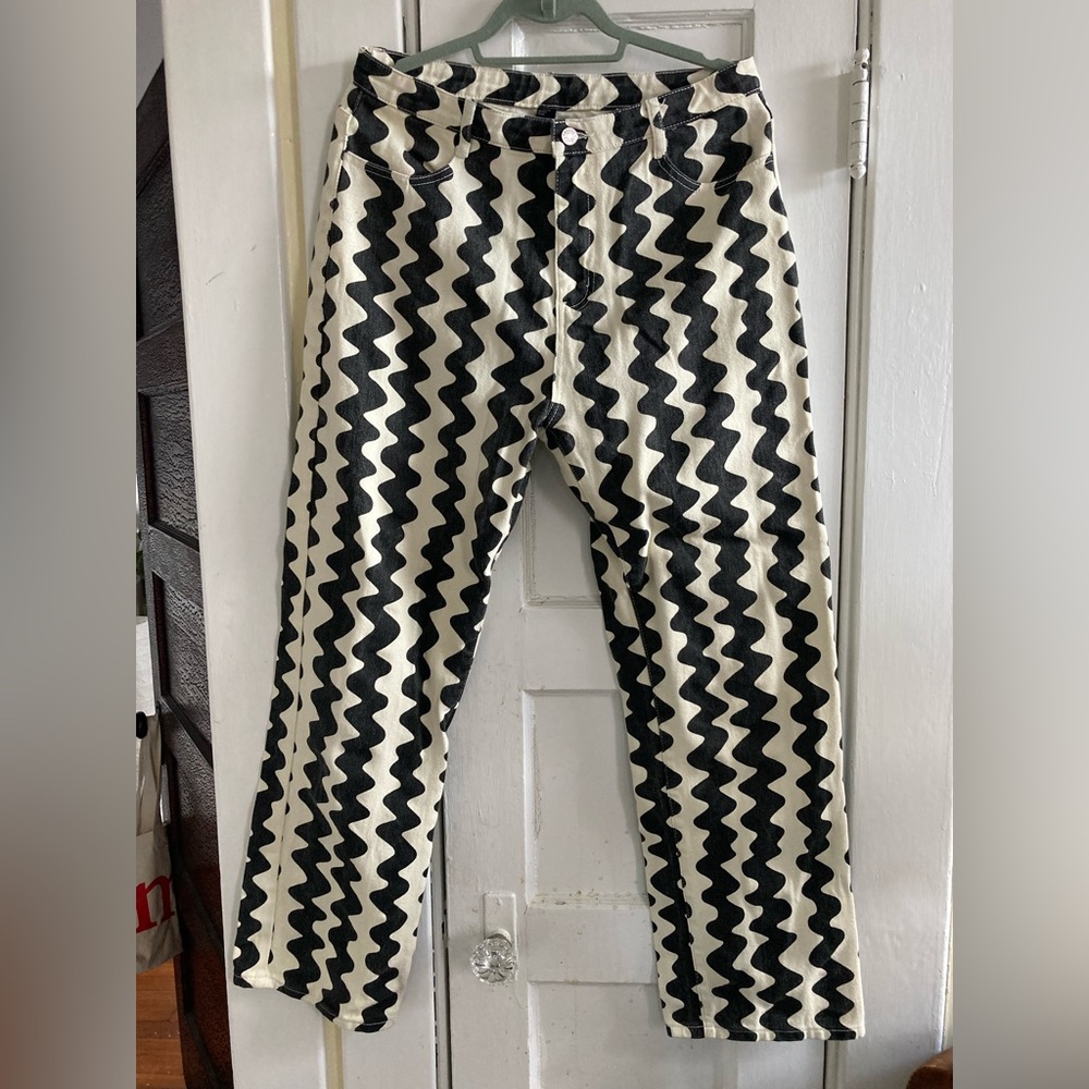 Way stripe denim pants